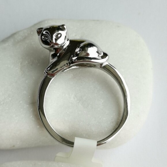 Cat ring size 7 14k gold overlay - Picture 2 of 6